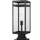 Z-Lite Nuri 8" W x 23" H 1-Light Black Outdoor Pier Mounted Fixture and Square Pier Mount Hardware With Clear Glass Shade