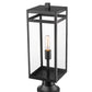 Z-Lite Nuri 8" W x 24" H 1-Light Black Outdoor Pier Mounted Fixture and Round Pier Mount Hardware With Clear Glass Shade