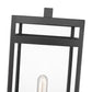 Z-Lite Nuri 8" W x 24" H 1-Light Black Outdoor Pier Mounted Fixture and Round Pier Mount Hardware With Clear Glass Shade