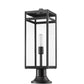 Z-Lite Nuri 8" W x 24" H 1-Light Black Outdoor Pier Mounted Fixture and Round Pier Mount Hardware With Clear Glass Shade