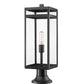 Z-Lite Nuri 8" W x 24" H 1-Light Black Outdoor Pier Mounted Fixture and Round Pier Mount Hardware With Clear Glass Shade