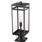 Z-Lite Nuri 8" W x 24" H 1-Light Black Outdoor Pier Mounted Fixture and Square Pier Mount Hardware With Clear Glass Shade