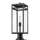 Z-Lite Nuri 8" W x 24" H 1-Light Black Outdoor Pier Mounted Fixture and Square Pier Mount Hardware With Clear Glass Shade