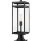 Z-Lite Nuri 8" W x 24" H 1-Light Black Outdoor Pier Mounted Fixture and Square Pier Mount Hardware With Clear Glass Shade