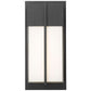 Z-Lite Nyx 6" W x 13" H 2-Light LED Black Aluminum Outdoor Wall Light With Gloss Opal Glass Shade