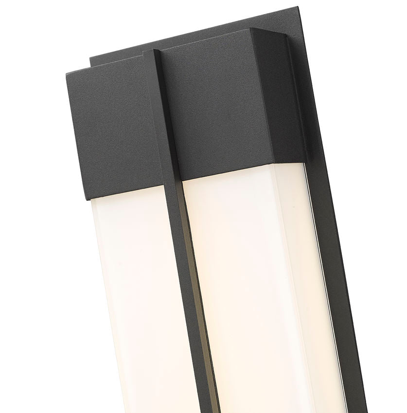 Z-Lite Nyx 6" W x 13" H 2-Light LED Black Aluminum Outdoor Wall Light With Gloss Opal Glass Shade