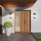 Z-Lite Nyx 6" W x 13" H 2-Light LED Black Aluminum Outdoor Wall Light With Gloss Opal Glass Shade