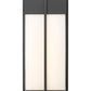 Z-Lite Nyx 8" W x 18" H 2-Light LED Black Aluminum Outdoor Wall Light With Gloss Opal Glass Shade
