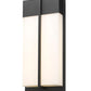 Z-Lite Nyx 8" W x 18" H 2-Light LED Black Aluminum Outdoor Wall Light With Gloss Opal Glass Shade