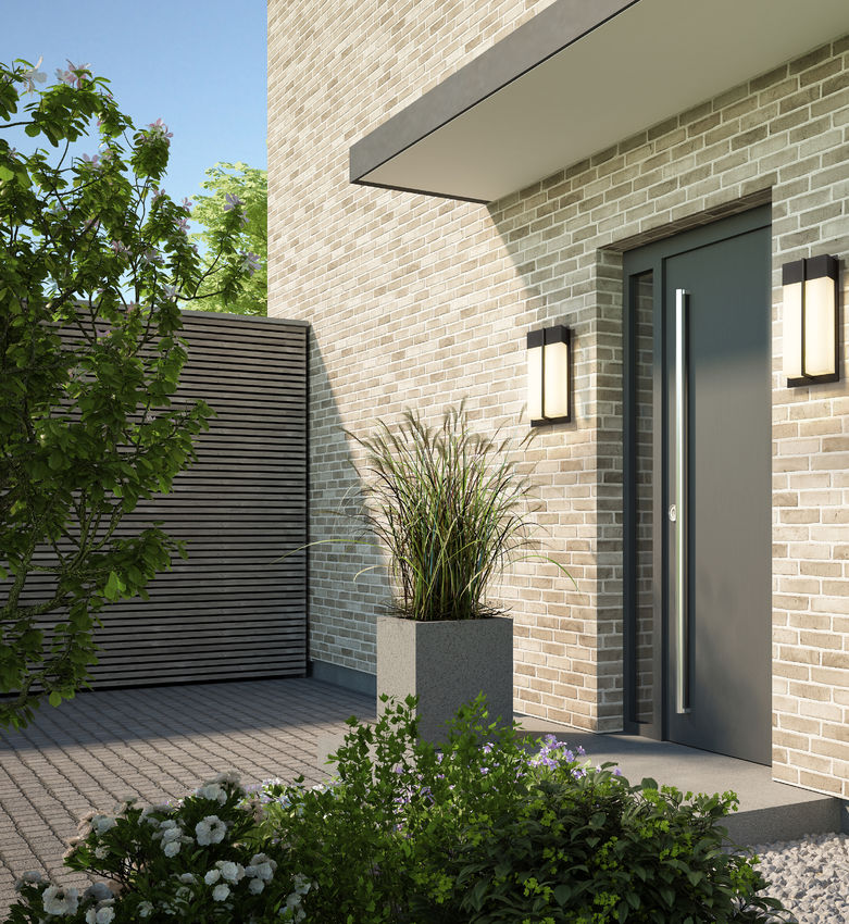Z-Lite Nyx 8" W x 18" H 2-Light LED Black Aluminum Outdoor Wall Light With Gloss Opal Glass Shade