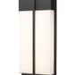 Z-Lite Nyx 8" W x 18" H 2-Light LED Black Aluminum Outdoor Wall Light With Gloss Opal Glass Shade