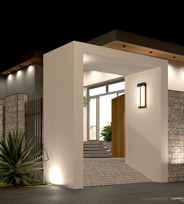 Z-Lite Nyx 8" W x 24" H 2-Light LED Black Aluminum Outdoor Wall Light With Gloss Opal Glass Shade
