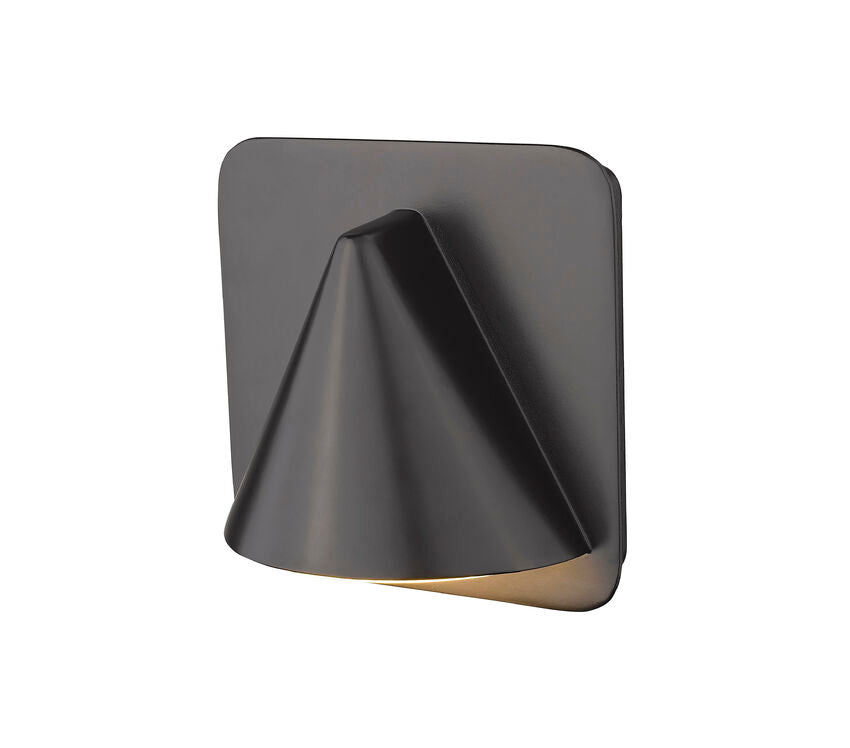 Z-Lite Obelisk 7" 1-Light LED Outdoor Rubbed Bronze Outdoor Wall Sconce With Sandblast Glass Shade