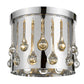 Z-Lite Oberon 13" 3-Light Chrome Flush Mount Lighting With Crystal and Steel Shade