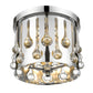 Z-Lite Oberon 13" 3-Light Chrome Flush Mount Lighting With Crystal and Steel Shade