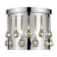 Z-Lite Oberon 13" 3-Light Chrome Flush Mount Lighting With Crystal and Steel Shade