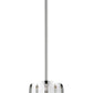 Z-Lite Oberon 7" 1-Light Chrome Pendant Light With Crystal and Chrome Steel Shade