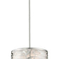 Z-Lite Opal 14" 3-Light Brushed Nickel Pendant Light With White Fabric Shade