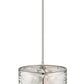 Z-Lite Opal 14" 3-Light Brushed Nickel Pendant Light With White Fabric Shade