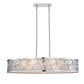 Z-Lite Opal 18" 6-Light Chrome Pendant Light With White Fabric Shade