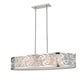 Z-Lite Opal 18" 6-Light Chrome Pendant Light With White Fabric Shade