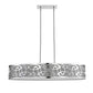 Z-Lite Opal 18" 6-Light Chrome Pendant Light With White Fabric Shade