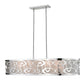 Z-Lite Opal 18" 6-Light Chrome Pendant Light With White Fabric Shade