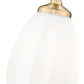 Z-Lite Oren 1-Light Medium Bulb Base Modern Gold Steel Frame Matte Opal Glass Shade Pendant Light
