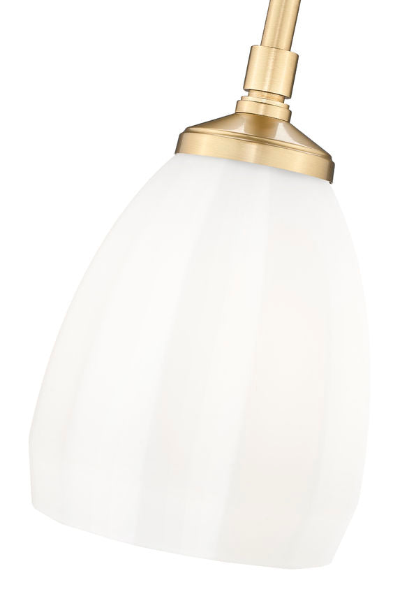 Z-Lite Oren 1-Light Medium Bulb Base Modern Gold Steel Frame Matte Opal Glass Shade Pendant Light