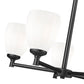 Z-Lite Oren 5-Light Medium Bulb Base Matte Black Steel Frame Matte Opal Glass Shade Chandelier