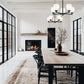 Z-Lite Oren 5-Light Medium Bulb Base Matte Black Steel Frame Matte Opal Glass Shade Chandelier