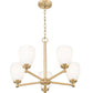Z-Lite Oren 5-Light Medium Bulb Base Modern Gold Steel Frame Matte Opal Glass Shade Chandelier