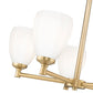 Z-Lite Oren 5-Light Medium Bulb Base Modern Gold Steel Frame Matte Opal Glass Shade Chandelier