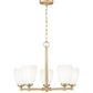 Z-Lite Oren 5-Light Medium Bulb Base Modern Gold Steel Frame Matte Opal Glass Shade Chandelier