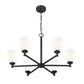 Z-Lite Oren 6-Light Medium Bulb Base Matte Black Steel Frame Matte Opal Glass Shade Chandelier
