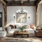 Z-Lite Oren 6-Light Medium Bulb Base Matte Black Steel Frame Matte Opal Glass Shade Chandelier
