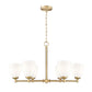 Z-Lite Oren 6-Light Medium Bulb Base Modern Gold Steel Frame Matte Opal Glass Shade Chandelier