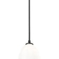 Z-Lite Oren 8" 1-Light Medium Bulb Base Matte Black Steel Frame Matte Opal Glass Shade Pendant Light