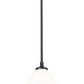 Z-Lite Oren 8" 1-Light Medium Bulb Base Matte Black Steel Frame Matte Opal Glass Shade Pendant Light