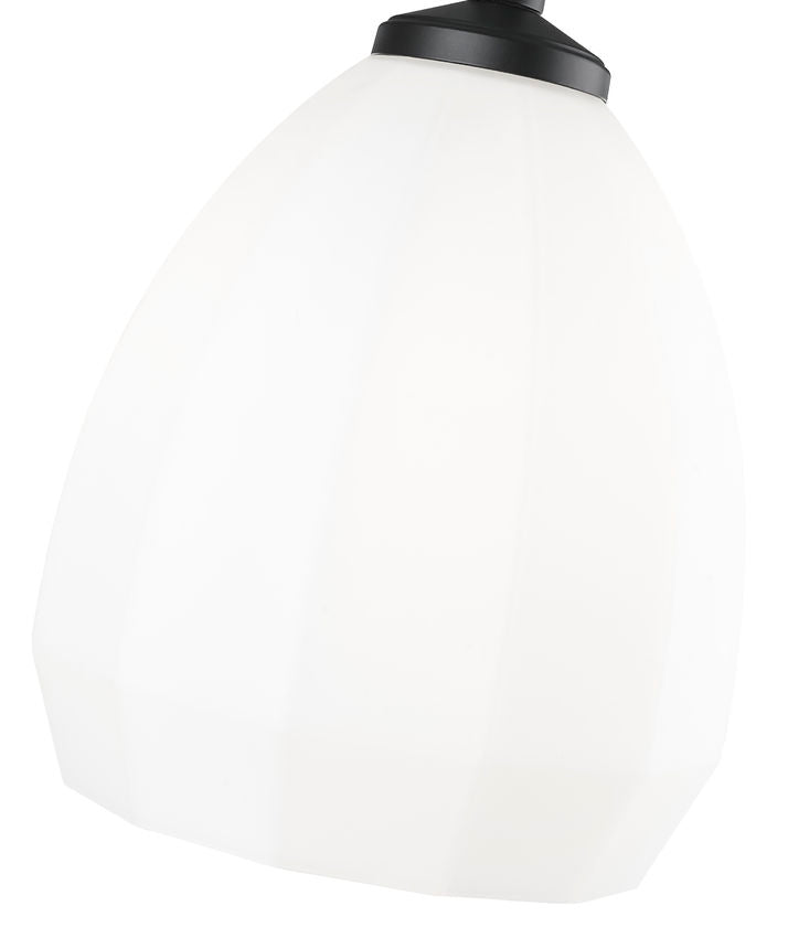 Z-Lite Oren 8" 1-Light Medium Bulb Base Matte Black Steel Frame Matte Opal Glass Shade Pendant Light