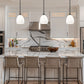 Z-Lite Oren 8" 1-Light Medium Bulb Base Matte Black Steel Frame Matte Opal Glass Shade Pendant Light