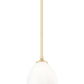 Z-Lite Oren 8" 1-Light Medium Bulb Base Modern Gold Steel Frame Matte Opal Glass Shade Pendant Light
