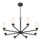 Z-Lite Oren 8-Light Medium Bulb Base Matte Black Steel Frame Matte Opal Glass Shade Chandelier