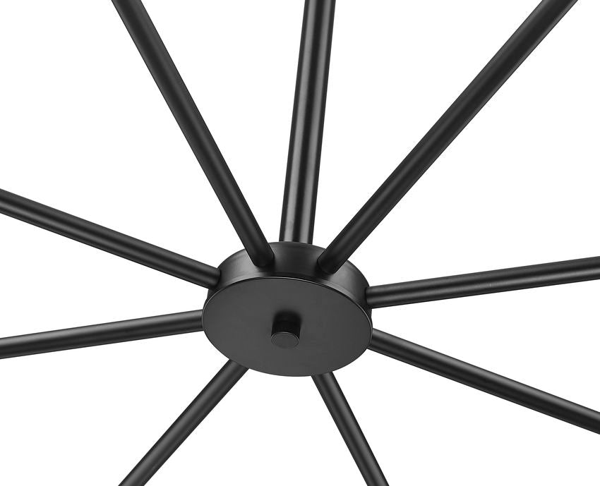 Z-Lite Oren 8-Light Medium Bulb Base Matte Black Steel Frame Matte Opal Glass Shade Chandelier