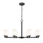 Z-Lite Oren 8-Light Medium Bulb Base Matte Black Steel Frame Matte Opal Glass Shade Chandelier
