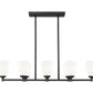 Z-Lite Oren 8-Light Medium Bulb Base Matte Black Steel Frame Matte Opal Glass Shade Linear Chandelier