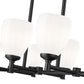 Z-Lite Oren 8-Light Medium Bulb Base Matte Black Steel Frame Matte Opal Glass Shade Linear Chandelier