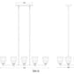 Z-Lite Oren 8-Light Medium Bulb Base Modern Gold Steel Frame Matte Opal Glass Shade Linear Chandelier