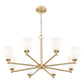 Z-Lite Oren 8-Light Medium Bulb Base Modern Gold Steel Frame Matte Opal Glass Shade Chandelier