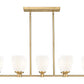 Z-Lite Oren 8-Light Medium Bulb Base Modern Gold Steel Frame Matte Opal Glass Shade Linear Chandelier